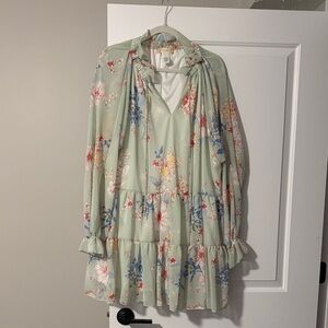 Altar'd State Floral Green Dress